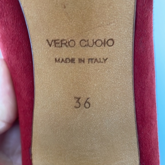 Red suede pumps Michele Lopriore - Picture 6 of 7